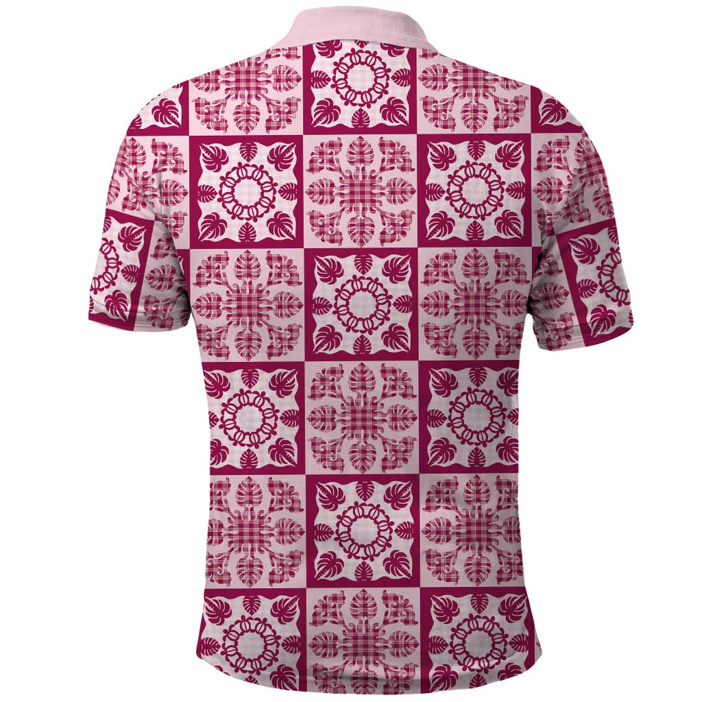 Akala Palaka Quilt Hawaii Polo Shirt Hawaiian Tropical Monstera Sea Turtle LT14 - Polynesian Pride
