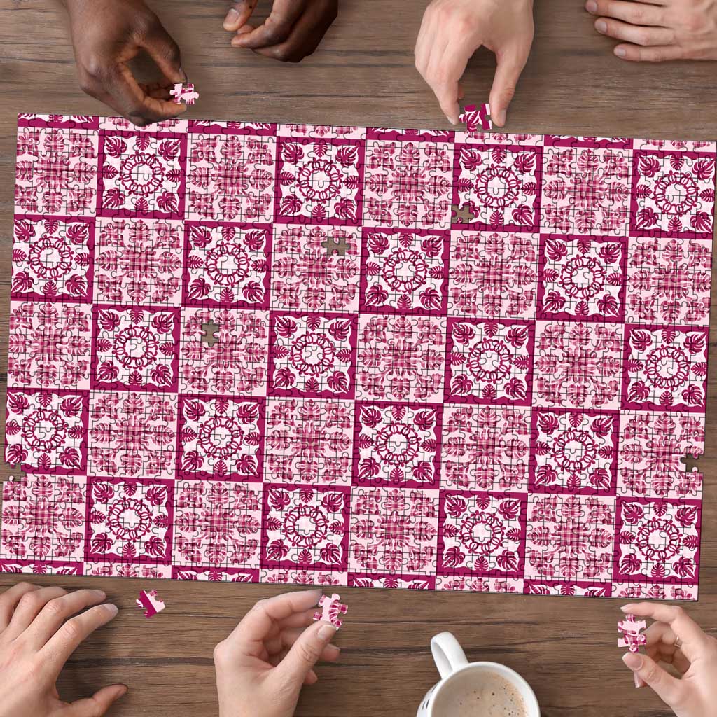 Akala Palaka Quilt Hawaii Puzzle Hawaiian Tropical Monstera Sea Turtle LT14 - Polynesian Pride