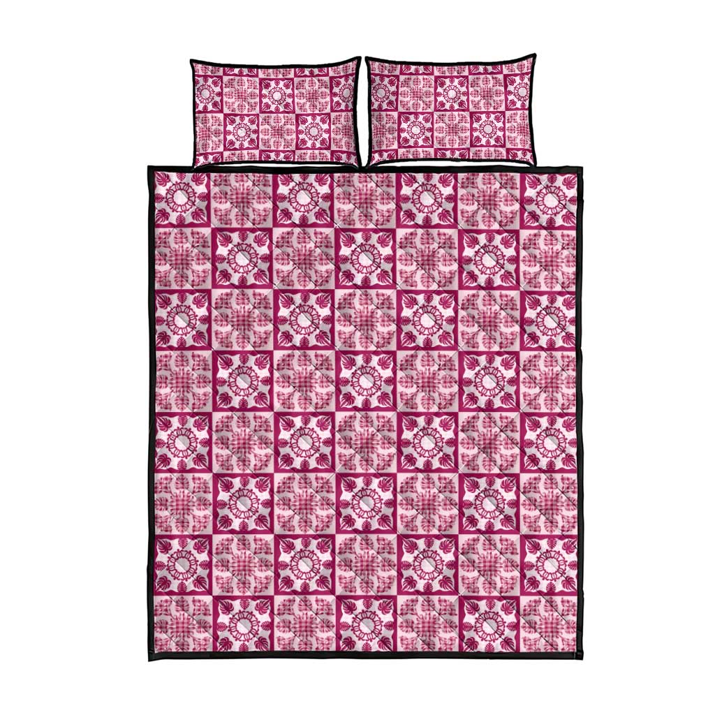Akala Palaka Quilt Hawaii Quilt Bed Set Hawaiian Tropical Monstera Sea Turtle LT14 - Polynesian Pride
