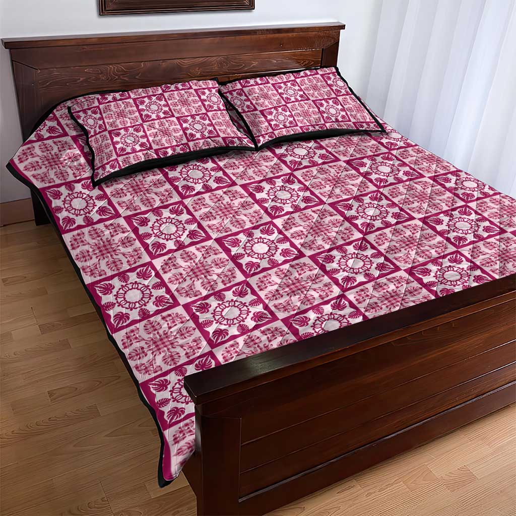 Akala Palaka Quilt Hawaii Quilt Bed Set Hawaiian Tropical Monstera Sea Turtle LT14 - Polynesian Pride