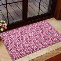 Akala Palaka Quilt Hawaii Rubber Doormat Hawaiian Tropical Monstera Sea Turtle LT14 - Polynesian Pride