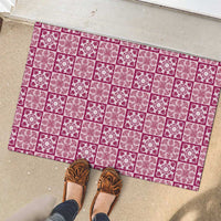 Akala Palaka Quilt Hawaii Rubber Doormat Hawaiian Tropical Monstera Sea Turtle LT14 - Polynesian Pride