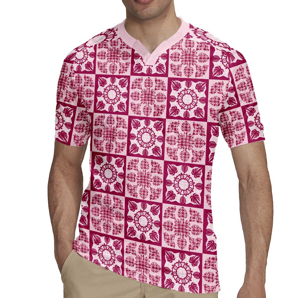 Akala Palaka Quilt Hawaii Rugby Jersey Hawaiian Tropical Monstera Sea Turtle LT14 - Polynesian Pride