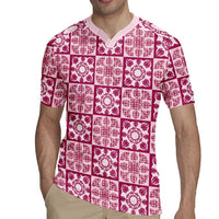 Akala Palaka Quilt Hawaii Rugby Jersey Hawaiian Tropical Monstera Sea Turtle LT14 - Polynesian Pride