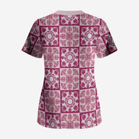 Akala Palaka Quilt Hawaii Scrub Top Hawaiian Tropical Monstera Sea Turtle LT14 - Polynesian Pride