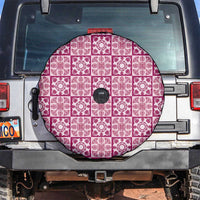 Akala Palaka Quilt Hawaii Spare Tire Cover Hawaiian Tropical Monstera Sea Turtle LT14 Pink - Polynesian Pride