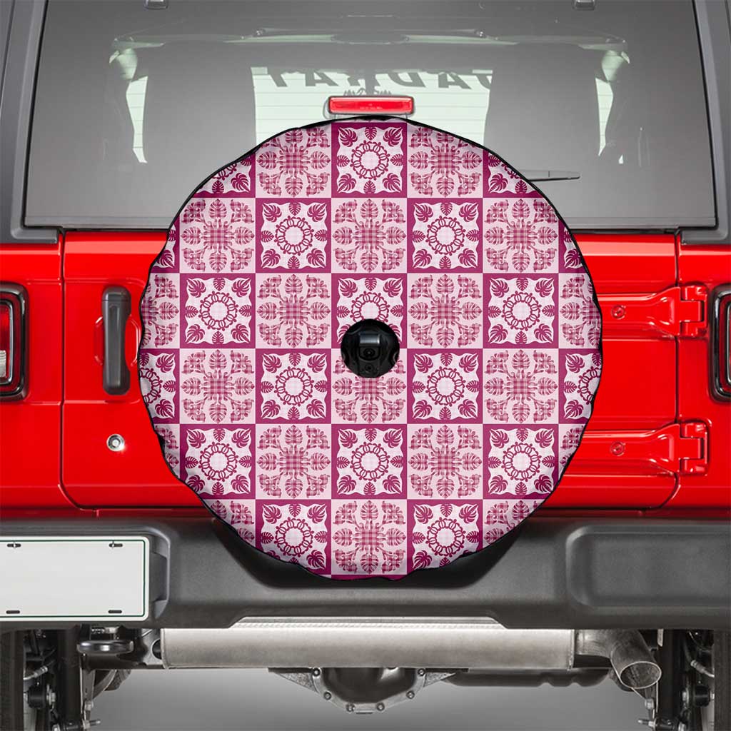 Akala Palaka Quilt Hawaii Spare Tire Cover Hawaiian Tropical Monstera Sea Turtle LT14 - Polynesian Pride