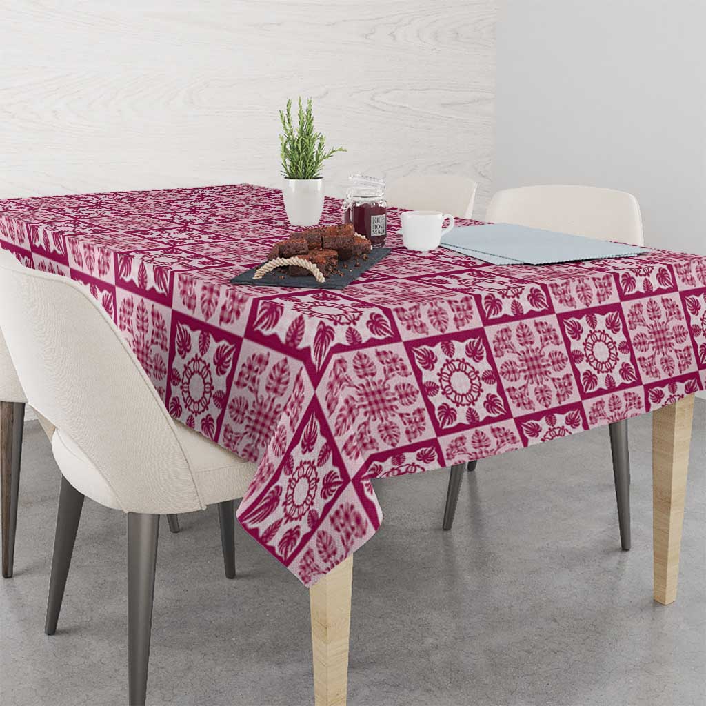 Akala Palaka Quilt Hawaii Tablecloth Hawaiian Tropical Monstera Sea Turtle LT14 - Polynesian Pride