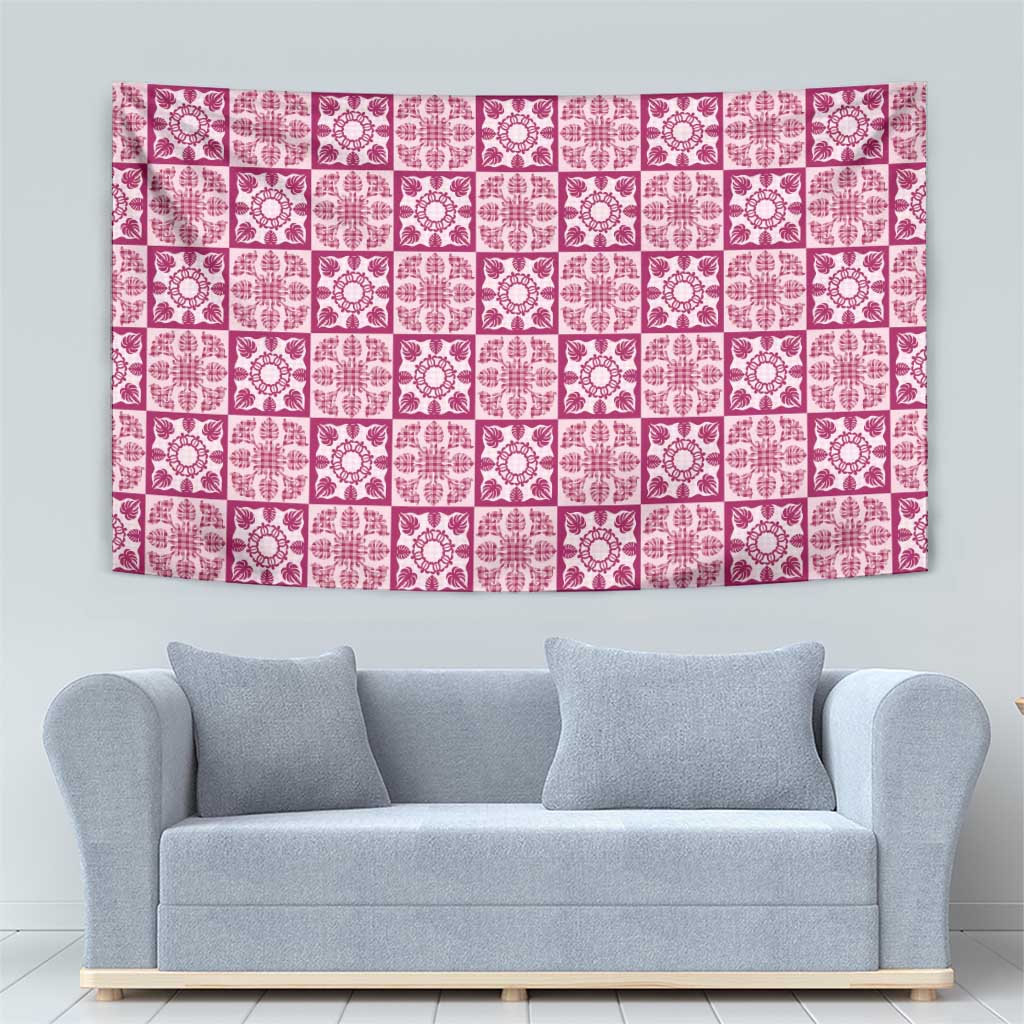 Akala Palaka Quilt Hawaii Tapestry Hawaiian Tropical Monstera Sea Turtle LT14 - Polynesian Pride