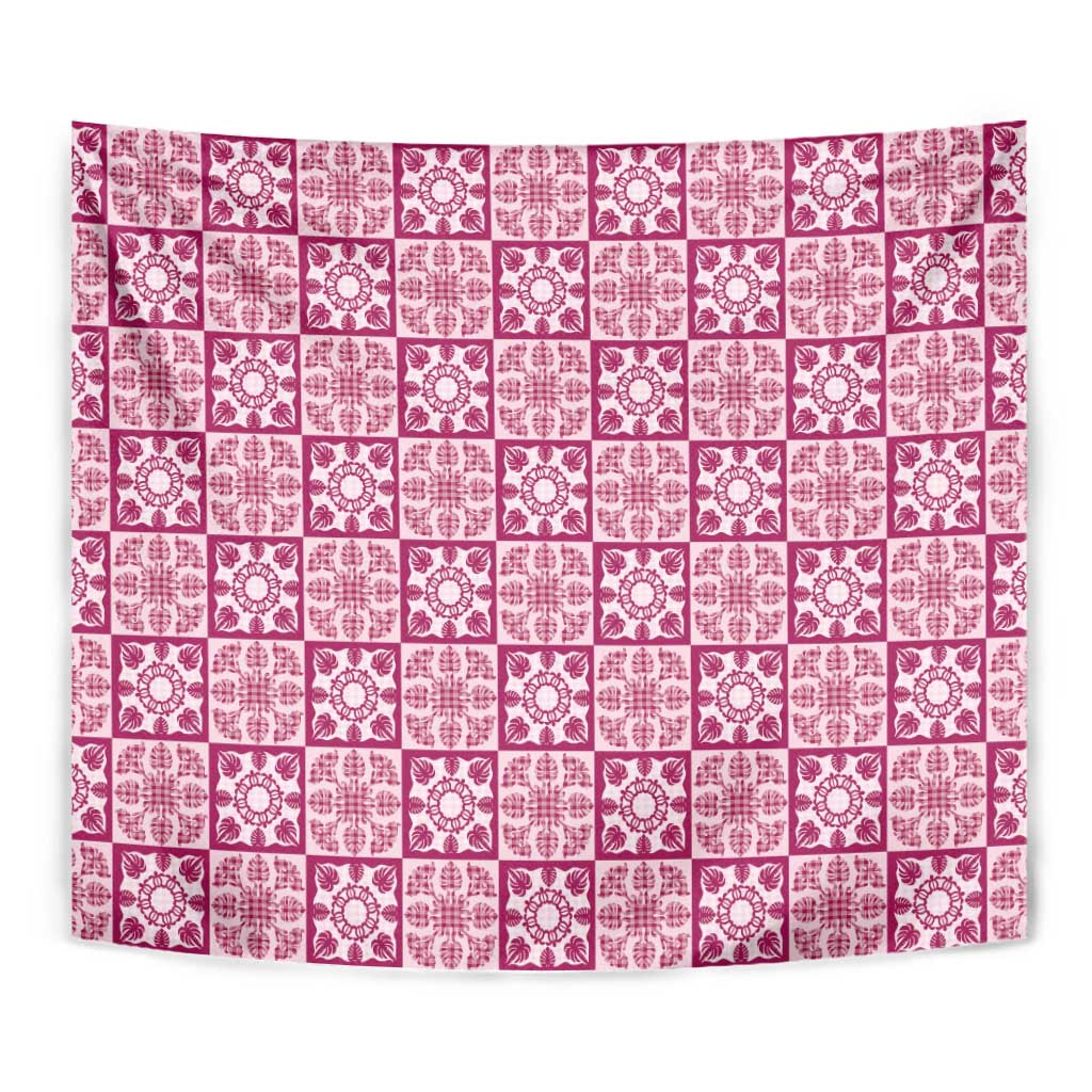 Akala Palaka Quilt Hawaii Tapestry Hawaiian Tropical Monstera Sea Turtle LT14 - Polynesian Pride
