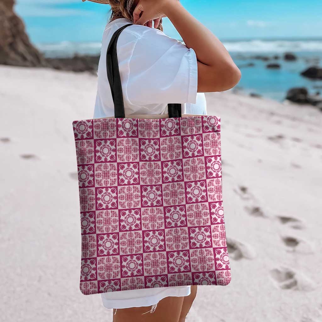 Akala Palaka Quilt Hawaii Tote Bag Hawaiian Tropical Monstera Sea Turtle LT14 - Polynesian Pride