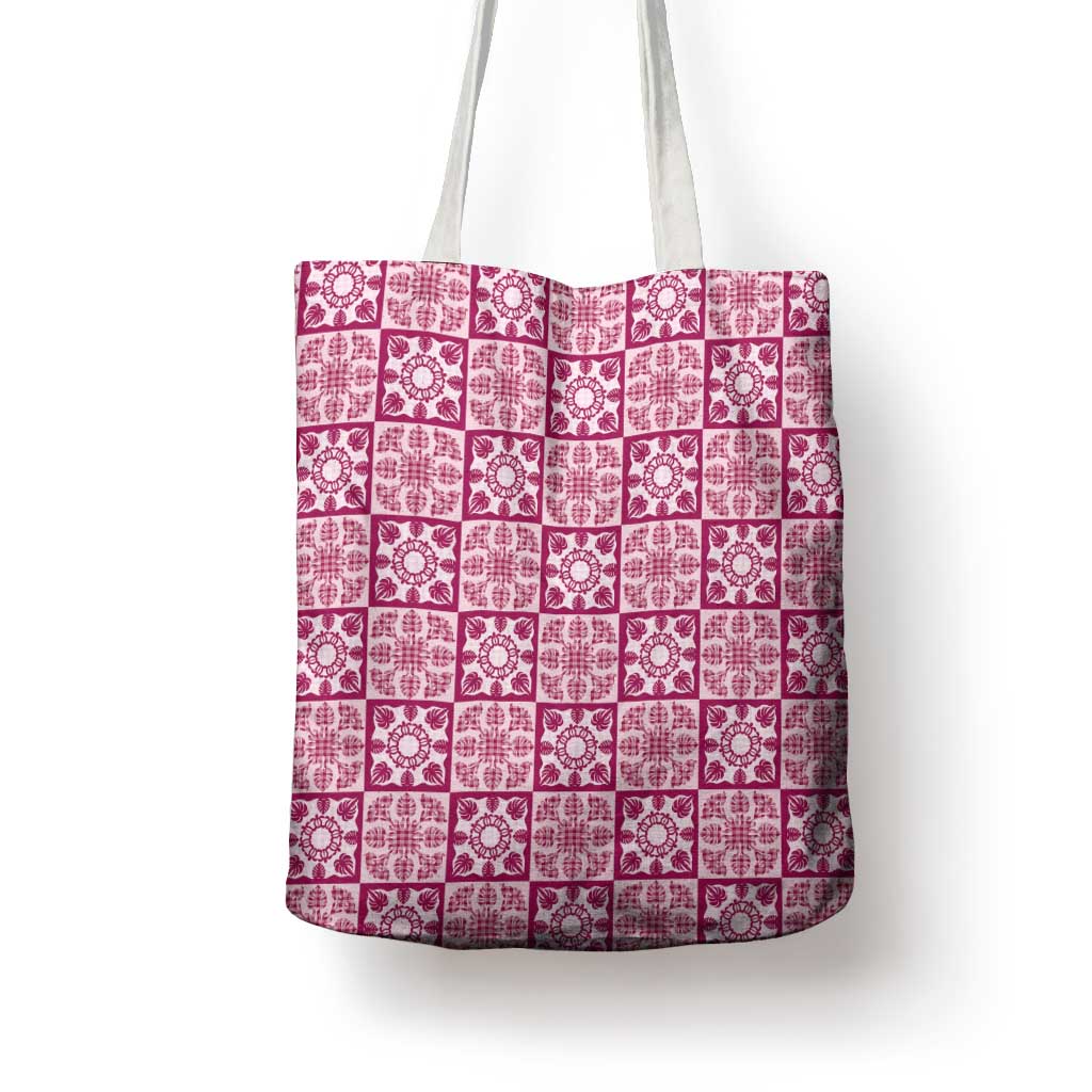 Akala Palaka Quilt Hawaii Tote Bag Hawaiian Tropical Monstera Sea Turtle LT14 - Polynesian Pride