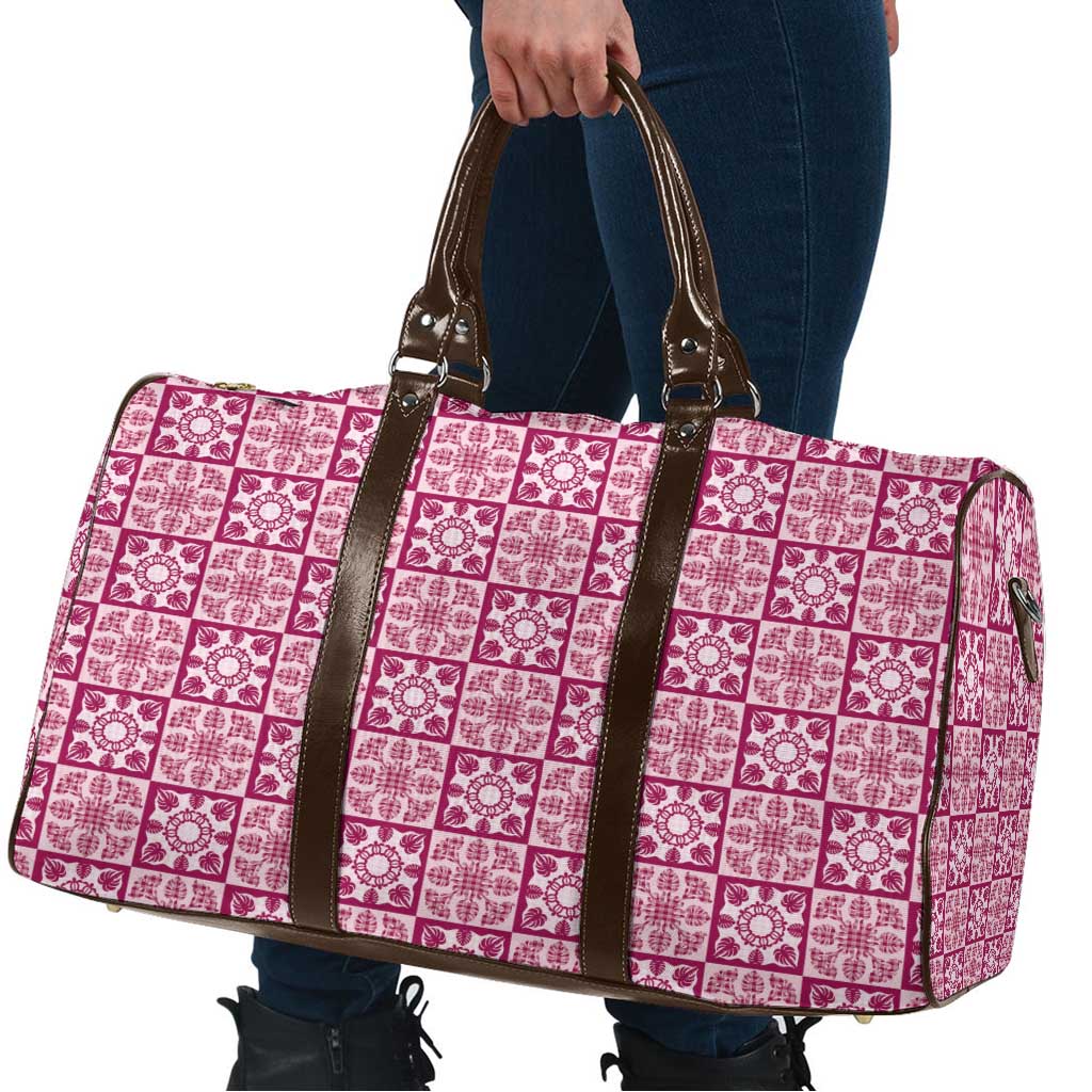Akala Palaka Quilt Hawaii Travel Bag Hawaiian Tropical Monstera Sea Turtle LT14 - Polynesian Pride
