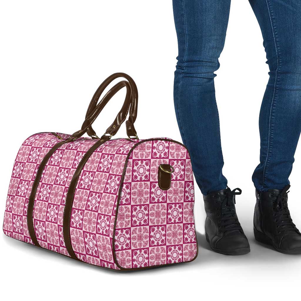 Akala Palaka Quilt Hawaii Travel Bag Hawaiian Tropical Monstera Sea Turtle LT14 - Polynesian Pride