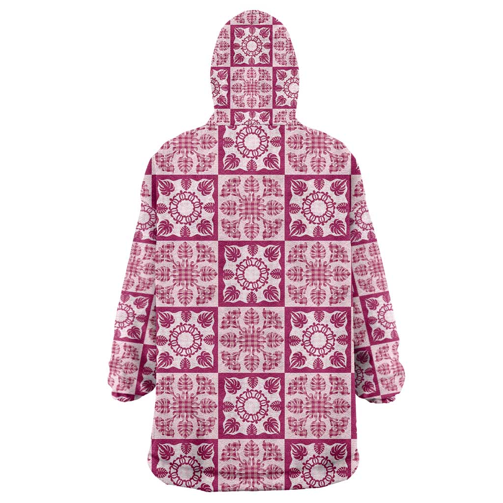 Akala Palaka Quilt Hawaii Wearable Blanket Hoodie Hawaiian Tropical Monstera Sea Turtle LT14 - Polynesian Pride