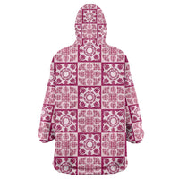 Akala Palaka Quilt Hawaii Wearable Blanket Hoodie Hawaiian Tropical Monstera Sea Turtle LT14 - Polynesian Pride