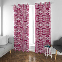Akala Palaka Quilt Hawaii Window Curtain Hawaiian Tropical Monstera Sea Turtle LT14 With Grommets Pink - Polynesian Pride
