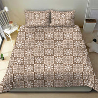 Beige Palaka Quilt Hawaii Bedding Set Hawaiian Tropical Monstera Sea Turtle LT14 - Polynesian Pride