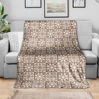 Beige Palaka Quilt Hawaii Blanket Hawaiian Tropical Monstera Sea Turtle LT14 - Polynesian Pride