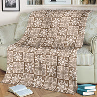 Beige Palaka Quilt Hawaii Blanket Hawaiian Tropical Monstera Sea Turtle LT14 - Polynesian Pride
