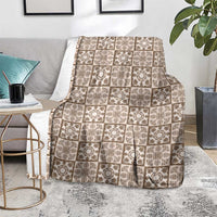 Beige Palaka Quilt Hawaii Blanket Hawaiian Tropical Monstera Sea Turtle LT14 - Polynesian Pride