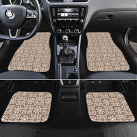 Beige Palaka Quilt Hawaii Car Mats Hawaiian Tropical Monstera Sea Turtle LT14 Set 4pcs Beige - Polynesian Pride