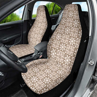 Beige Palaka Quilt Hawaii Car Seat Cover Hawaiian Tropical Monstera Sea Turtle LT14 - Polynesian Pride