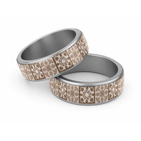 Beige Palaka Quilt Hawaii Classic Ring Hawaiian Tropical Monstera Sea Turtle LT14 Sliver Beige - Polynesian Pride