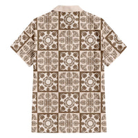 Beige Palaka Quilt Hawaii Family Matching Mermaid Dress and Hawaiian Shirt Hawaiian Tropical Monstera Sea Turtle