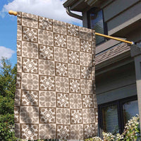 Beige Palaka Quilt Hawaii Garden Flag Hawaiian Tropical Monstera Sea Turtle LT14 - Polynesian Pride