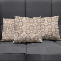 Beige Palaka Quilt Hawaii Pillow Cover Hawaiian Tropical Monstera Sea Turtle LT14 - Polynesian Pride