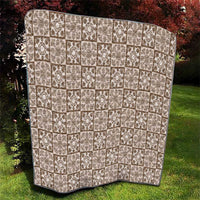 Beige Palaka Quilt Hawaii Quilt Hawaiian Tropical Monstera Sea Turtle LT14 - Polynesian Pride