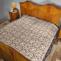 Beige Palaka Quilt Hawaii Quilt Hawaiian Tropical Monstera Sea Turtle LT14 - Polynesian Pride