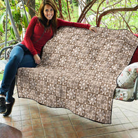 Beige Palaka Quilt Hawaii Quilt Hawaiian Tropical Monstera Sea Turtle LT14 - Polynesian Pride