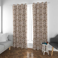 Beige Palaka Quilt Hawaii Window Curtain Hawaiian Tropical Monstera Sea Turtle LT14 With Grommets Beige - Polynesian Pride