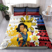 Personalised Philippines Women's Day Bedding Set Filipino Golden Sun With Polynesian Pattern