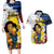 Personalised Philippines Women's Day Couples Matching Long Sleeve Bodycon Dress and Hawaiian Shirt Filipino Golden Sun With Polynesian Pattern LT14 Red - Polynesian Pride