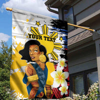 Personalised Philippines Women's Day Garden Flag Filipino Golden Sun With Polynesian Pattern