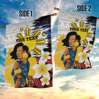 Personalised Philippines Women's Day Garden Flag Filipino Golden Sun With Polynesian Pattern