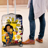 Personalised Philippines Women's Day Luggage Cover Filipino Golden Sun With Polynesian Pattern LT14 Red - Polynesian Pride