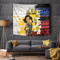 Personalised Philippines Women's Day Tapestry Filipino Golden Sun With Polynesian Pattern