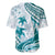 Cyan Polynesia Baseball Jersey Polynesian Turtle Shark Tattoo Tropical Vintage LT14 - Polynesian Pride