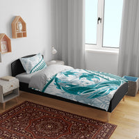 Cyan Polynesia Bedding Set Polynesian Turtle Shark Tattoo Tropical Vintage LT14 - Polynesian Pride
