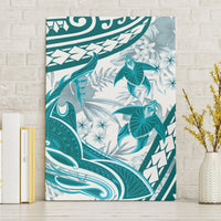 Cyan Polynesia Canvas Wall Art Polynesian Turtle Shark Tattoo Tropical Vintage LT14 Without Frame Cyan - Polynesian Pride