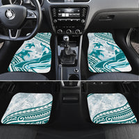 Cyan Polynesia Car Mats Polynesian Turtle Shark Tattoo Tropical Vintage LT14 Set 4pcs Cyan - Polynesian Pride