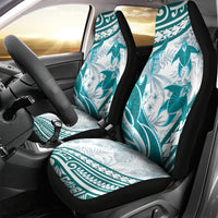 Cyan Polynesia Car Seat Cover Polynesian Turtle Shark Tattoo Tropical Vintage