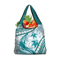 Cyan Polynesia Grocery Bag Polynesian Turtle Shark Tattoo Tropical Vintage LT14 1-pack One Size Cyan - Polynesian Pride