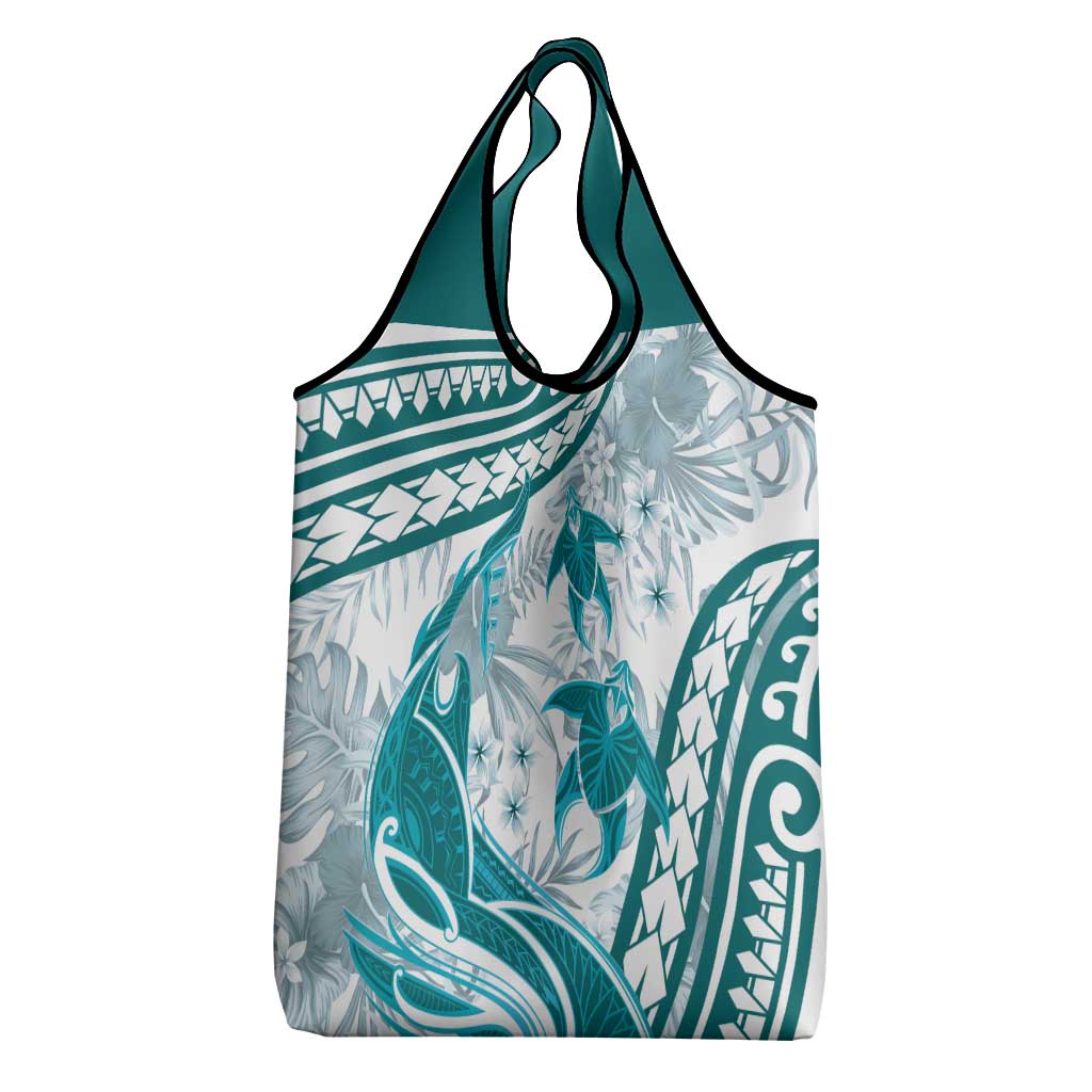 Cyan Polynesia Grocery Bag Polynesian Turtle Shark Tattoo Tropical Vintage LT14 - Polynesian Pride