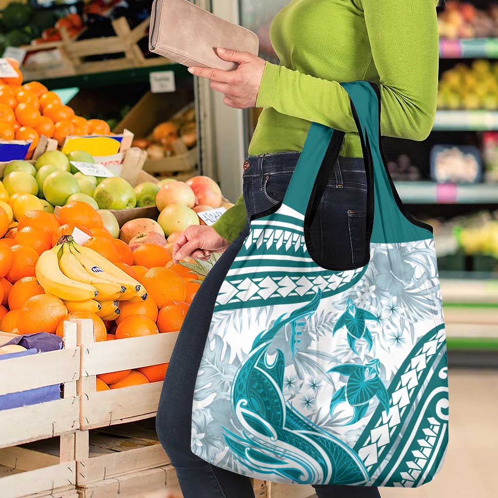 Cyan Polynesia Grocery Bag Polynesian Turtle Shark Tattoo Tropical Vintage LT14 - Polynesian Pride