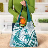 Cyan Polynesia Grocery Bag Polynesian Turtle Shark Tattoo Tropical Vintage LT14 - Polynesian Pride